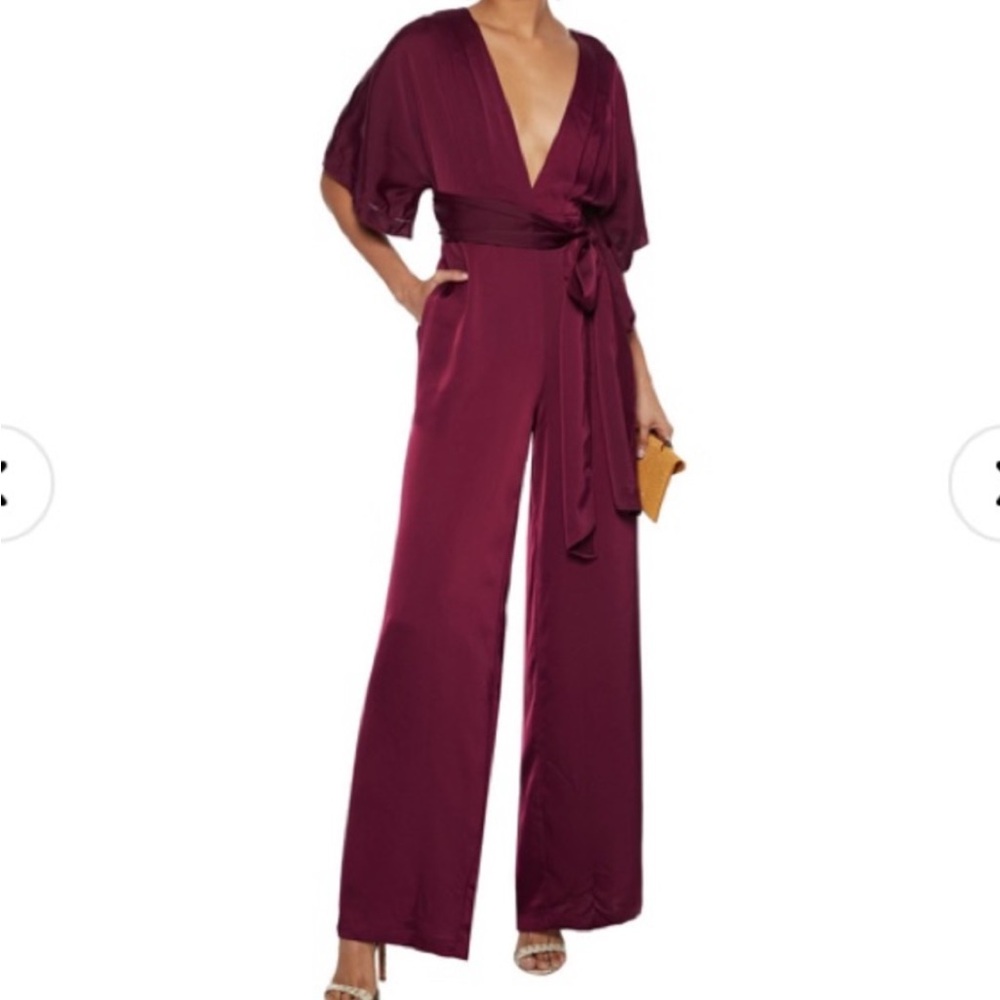 NICHOLAS  hammered satin wrap Jumpsuit